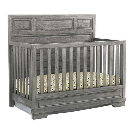Foundry Flat Top Convertible Crib and Double Dresser | Brushed Pewter - Kid's Stuff Superstore