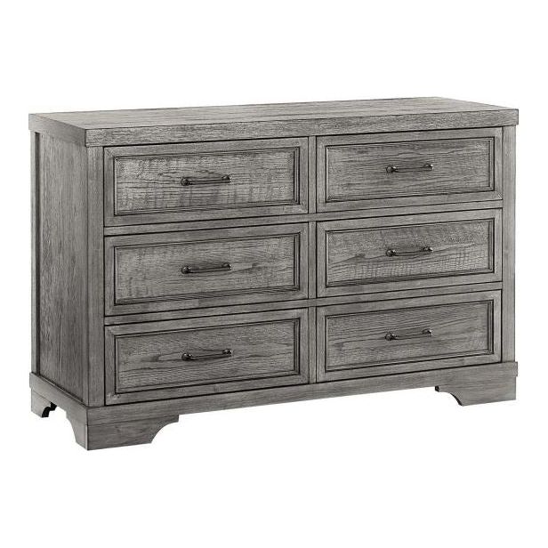 Foundry Flat Top Convertible Crib and Double Dresser | Brushed Pewter - Kid's Stuff Superstore