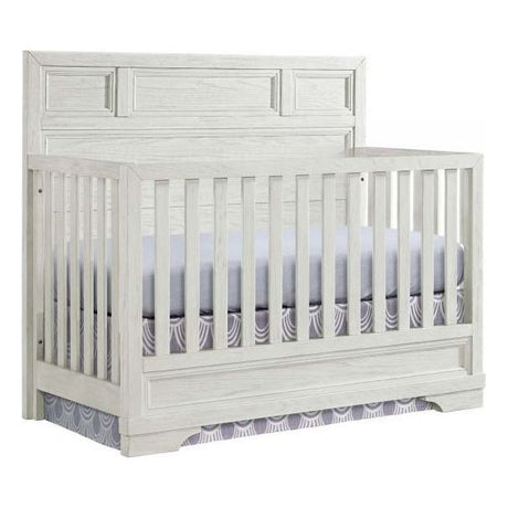 Foundry Flat Top Convertible Crib and Double Dresser | White Dove - Kid's Stuff Superstore