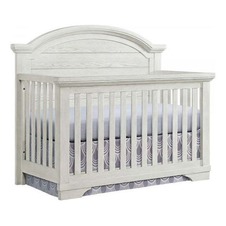 Foundry Arch Top Convertible Crib and Double Dresser | White Dove - Kid's Stuff Superstore