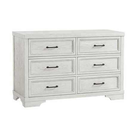 Foundry Flat Top Convertible Crib and Double Dresser | White Dove - Kid's Stuff Superstore