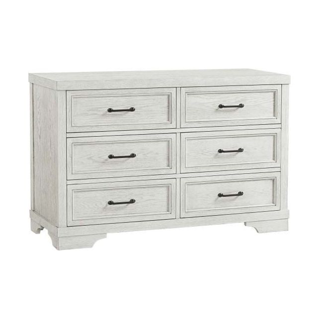 Foundry Arch Top Convertible Crib and Double Dresser | White Dove - Kid's Stuff Superstore
