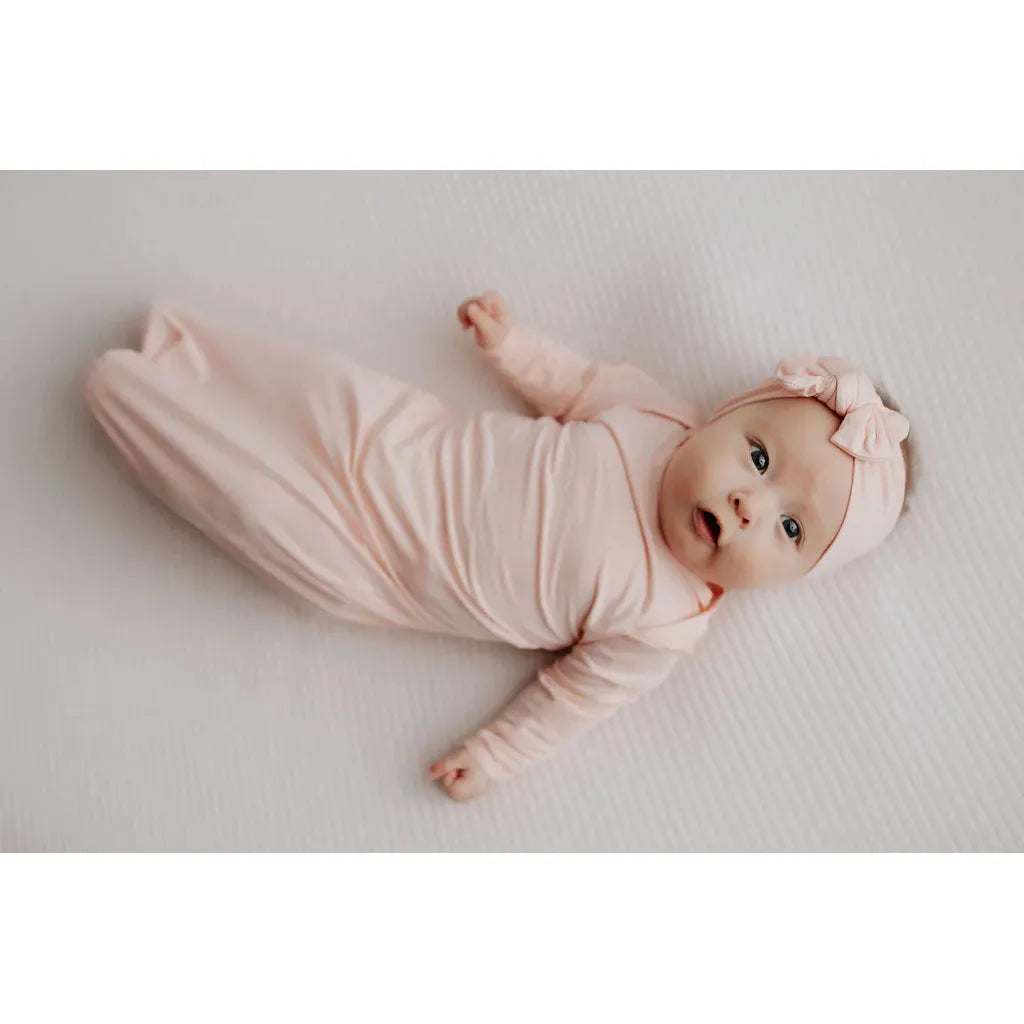 Three Little Tots Knotted Baby Gown + Headband Bow - Kid's Stuff Superstore