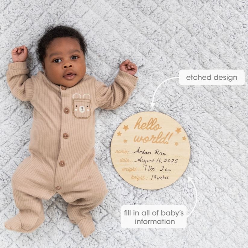 Pearhead Hello World Milestone Blanket & Prop