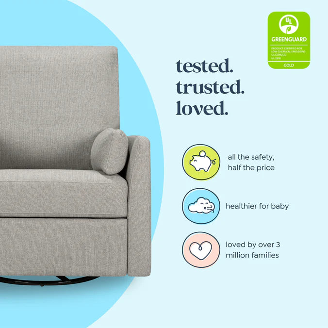 DaVinci Ethan Swivel Recliner - Performance Grey Linen - Kid's Stuff Superstore