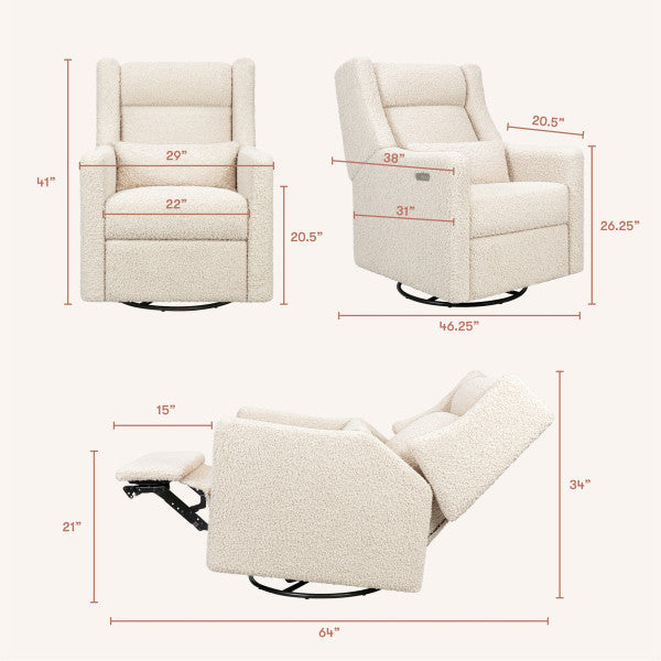 Babyletto Kiwi Plus Power Glider Recliner w/ Power Headrest
