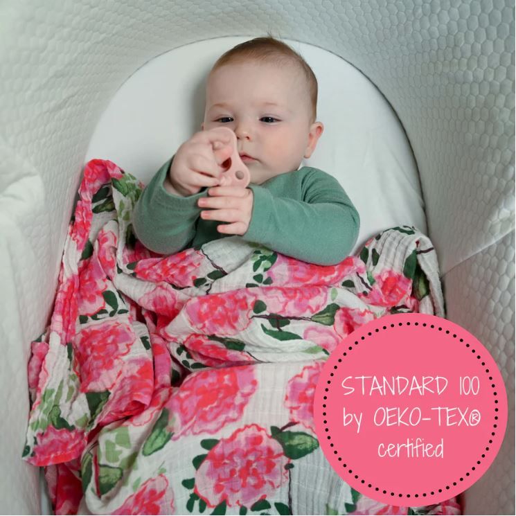 LollyBanks Muslin Swaddle Blanket - Peony - Kid's Stuff Superstore