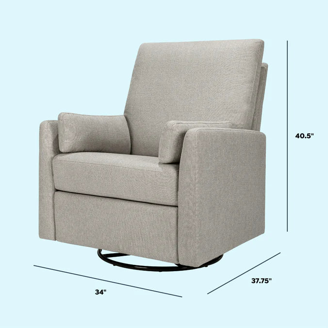 DaVinci Ethan Swivel Recliner - Performance Grey Linen - Kid's Stuff Superstore