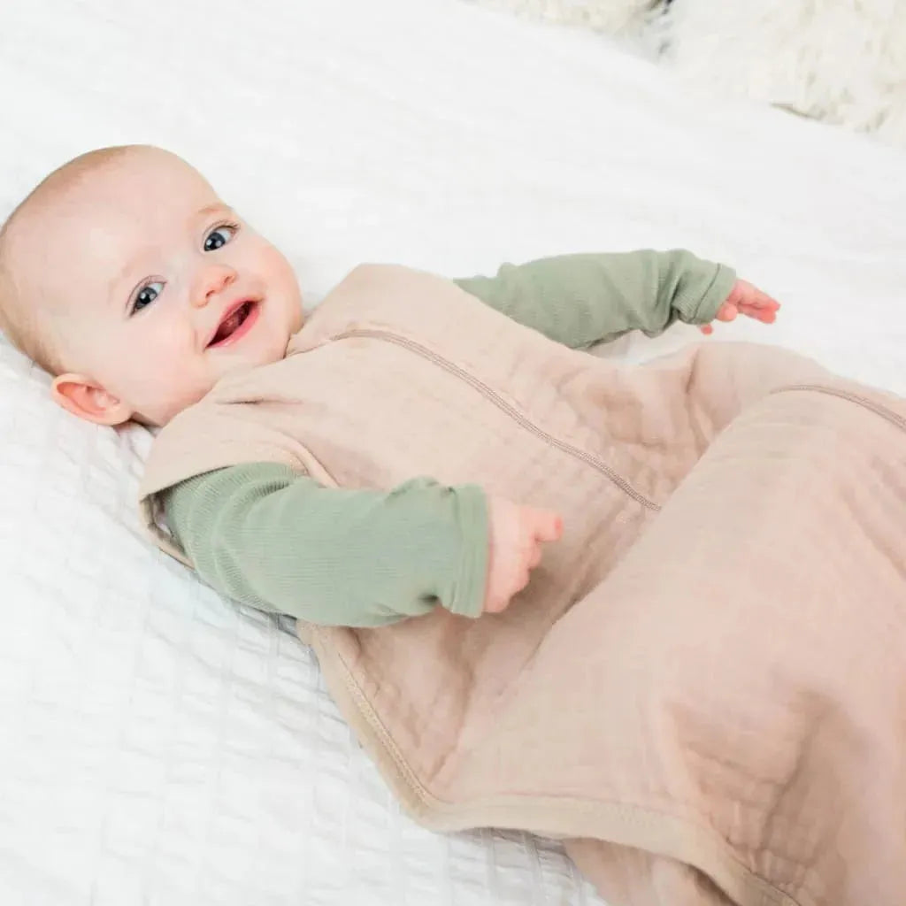 Lulujo Muslin Sleep Sack - Sand (Small) - Kid's Stuff Superstore