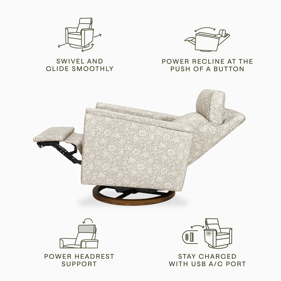 Morris & Co. x Namesake Willa Plus Power Glider Recliner w/ Power Headrest