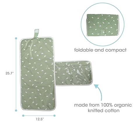 Organic Sage Travel Changing Mat- Diaper Bag Changing Pad