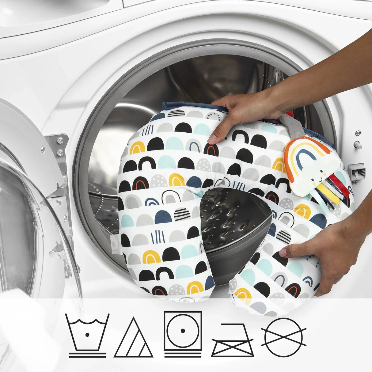 Boppy Tummy Time Prop - Black/White Rainbow - Kid's Stuff Superstore