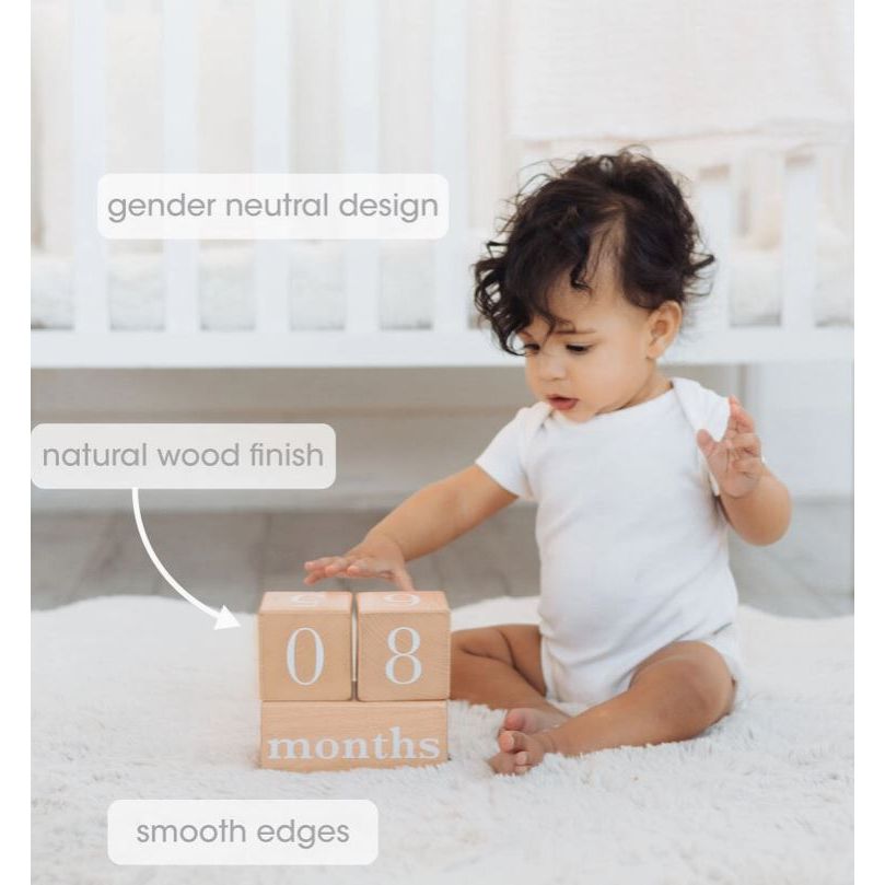 Pearhead Natural Wooden Milestone Blocks Photo Prop