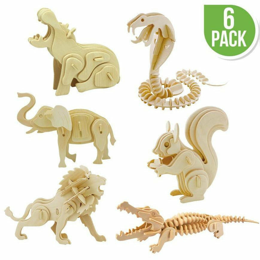 DIY 6 Pack 3D Puzzle: Wild Animals - Kid's Stuff Superstore
