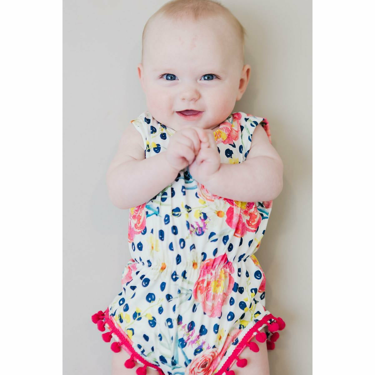 Mila & Rose Pom Pom Romper - Pop of Color - Kid's Stuff Superstore