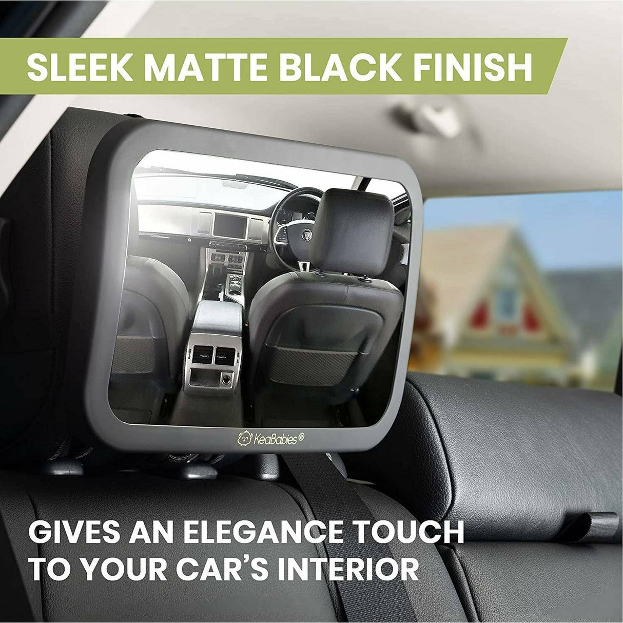 Baby Car Seat Mirror - Large Matte Black - Kid's Stuff Superstore