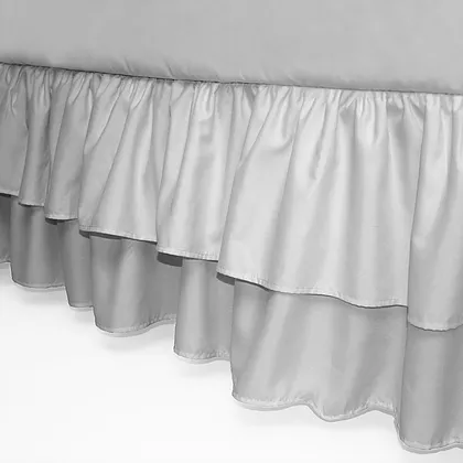 Crib Skirt - Double Ruffle Gray - Kid's Stuff Superstore