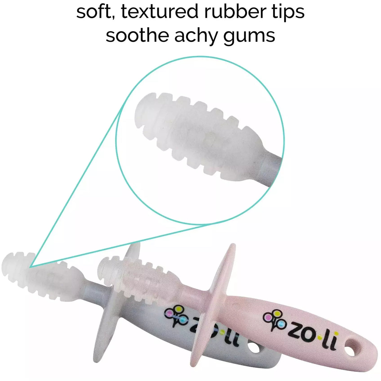 Zoli Chubby Gummy Teethers - Lilac & Ash Grey - Kid's Stuff Superstore