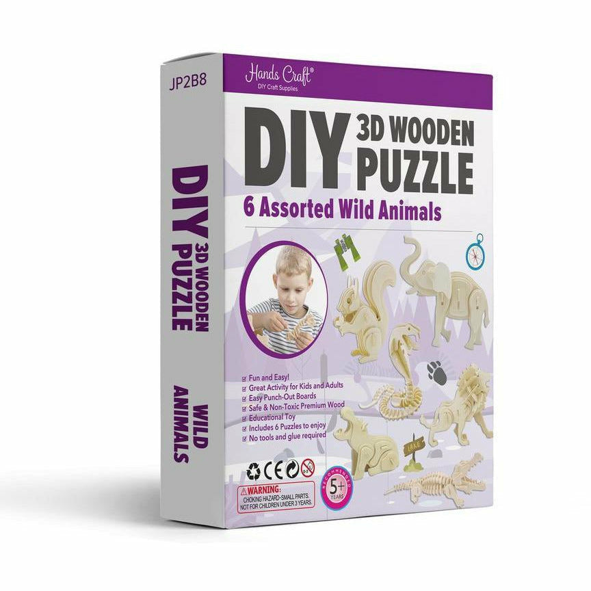 DIY 6 Pack 3D Puzzle: Wild Animals - Kid's Stuff Superstore