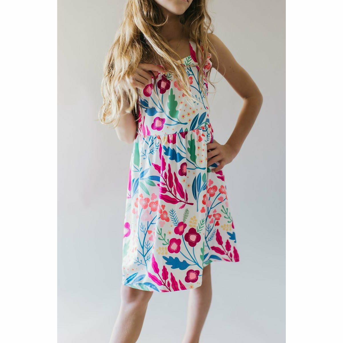 Mila & Rose Ruffle Strappy Dress - Mountain Blooms - Kid's Stuff Superstore