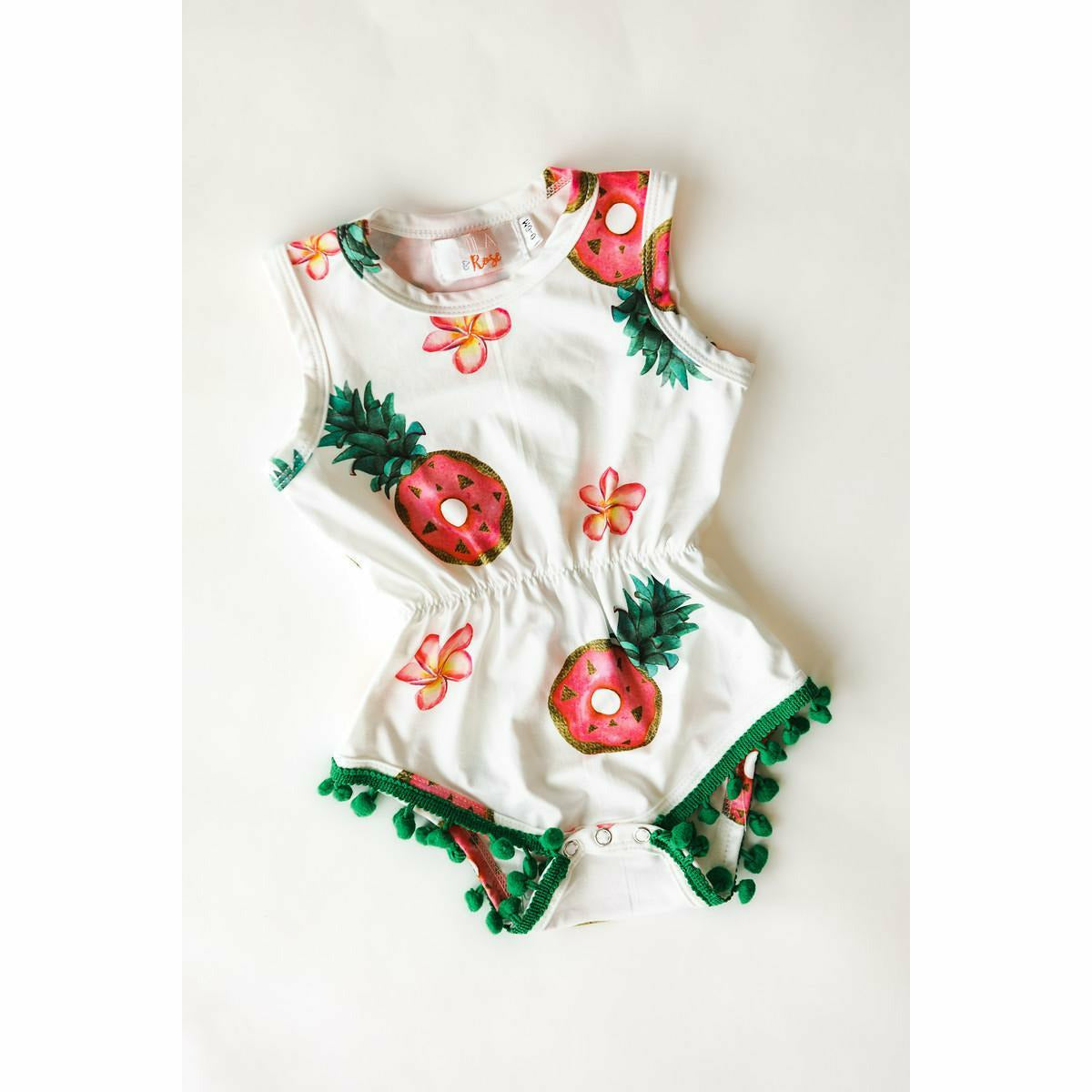 Mila & Rose Pom Pom Romper - Aloha Pineapple - Kid's Stuff Superstore