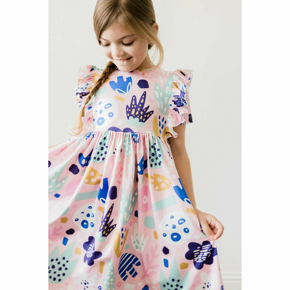 Mila & Rose Short Sleeve Ruffled Twirl Dress - Bloom Baby Bloom - Kid's Stuff Superstore