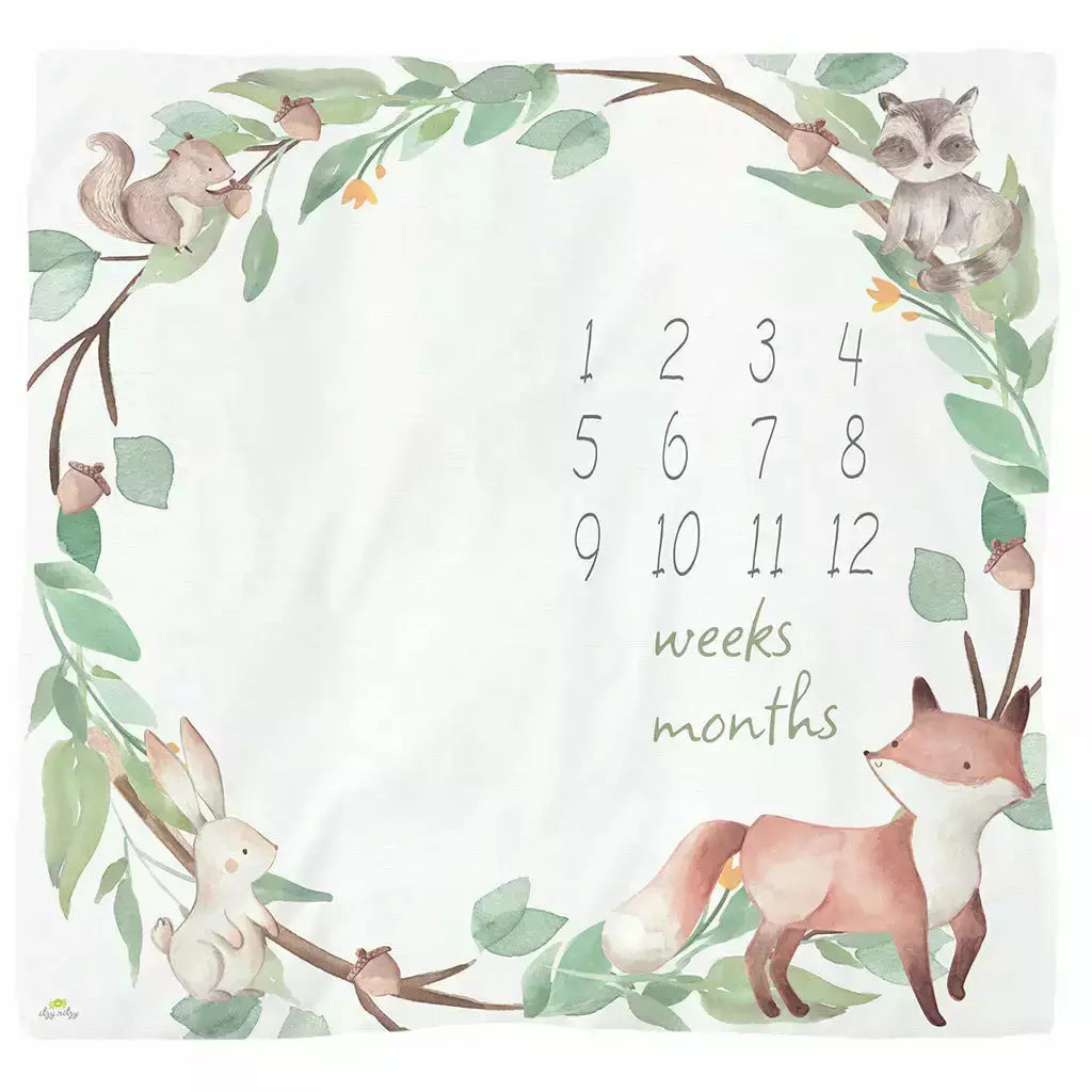 Itzy Ritzy Milestone Blanket - Woodland - Kid's Stuff Superstore