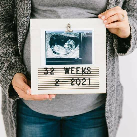 Letterboard Sonogram Picture Frame - Rustic Gray - Kid's Stuff Superstore