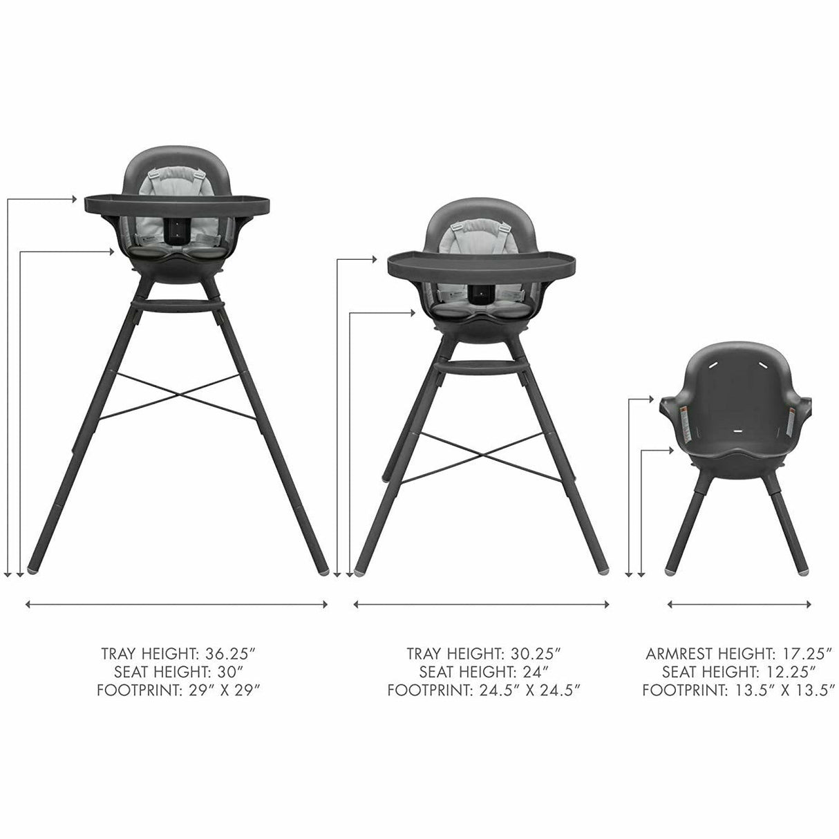 boon GRUB High Chair- Charcoal - Kid's Stuff Superstore
