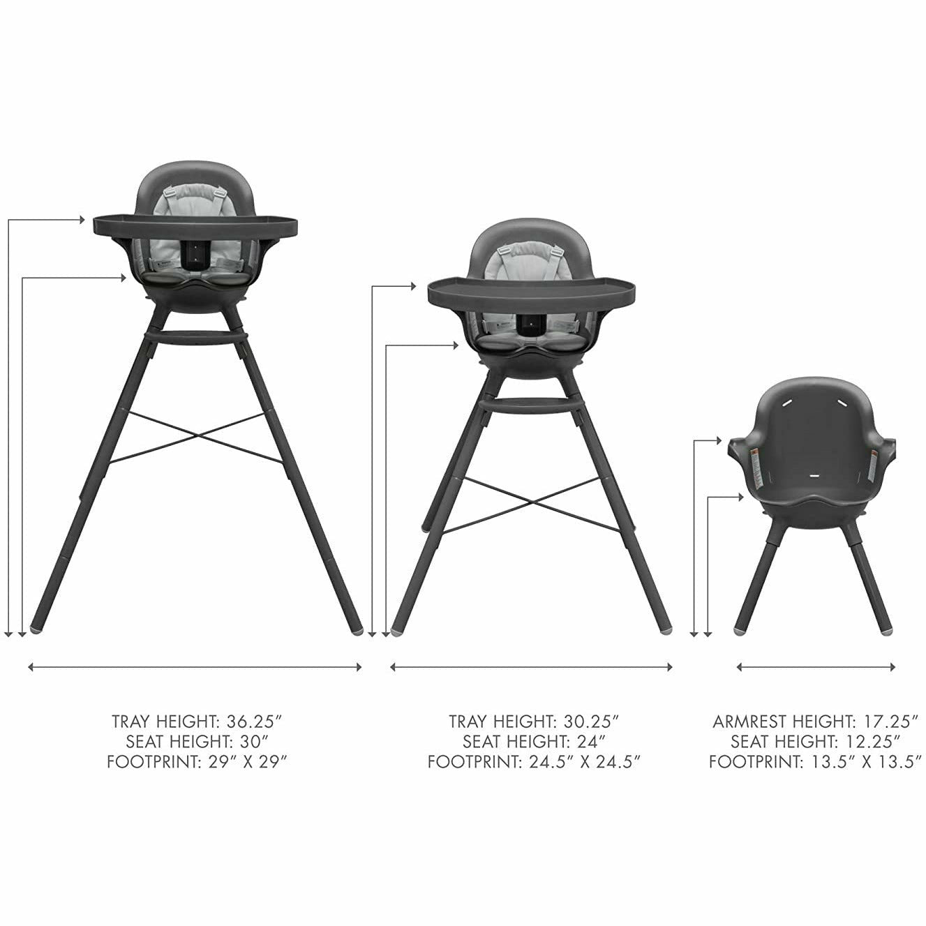 boon GRUB High Chair- Charcoal - Kid's Stuff Superstore
