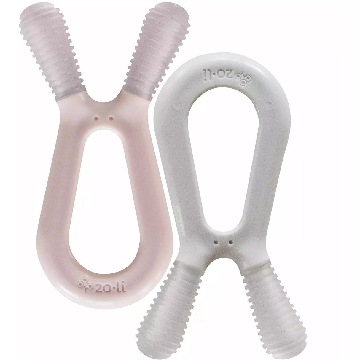 Zoli Bunny Teethers - Blush & Ash Grey - Kid's Stuff Superstore