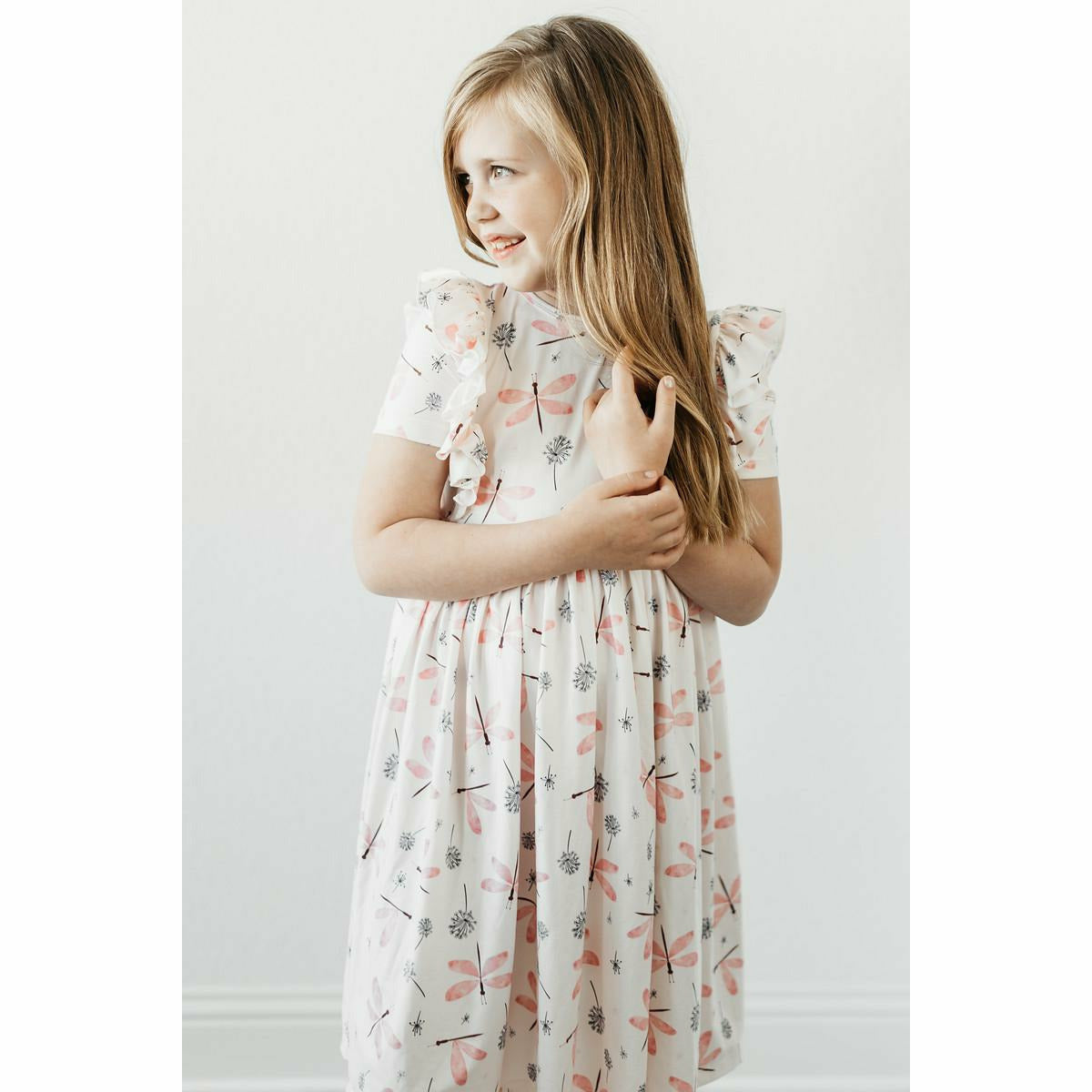 Mila & Rose Short Sleeve Ruffled Twirl Dress - Dragonfly Dreams - Kid's Stuff Superstore