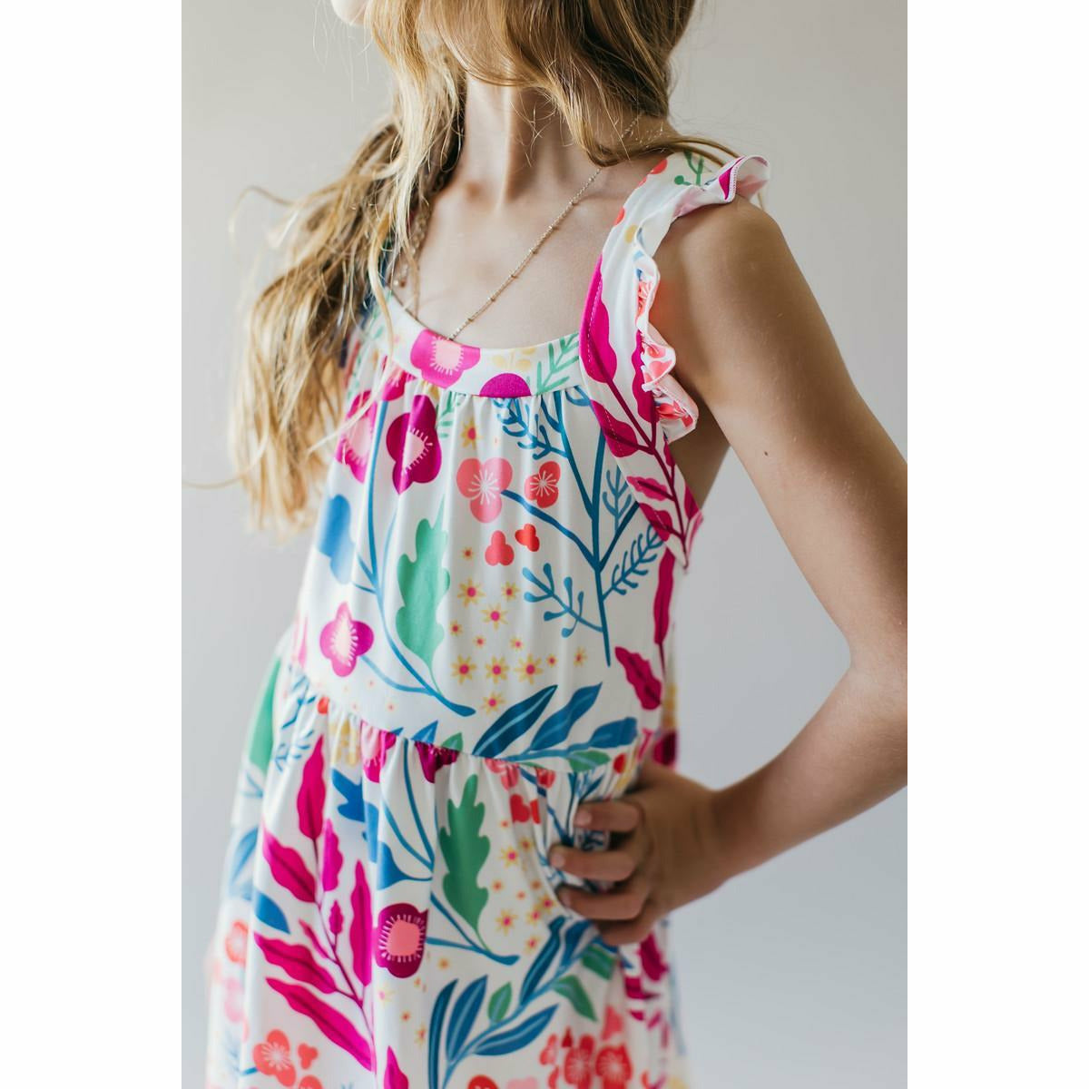 Mila & Rose Ruffle Strappy Dress - Mountain Blooms - Kid's Stuff Superstore