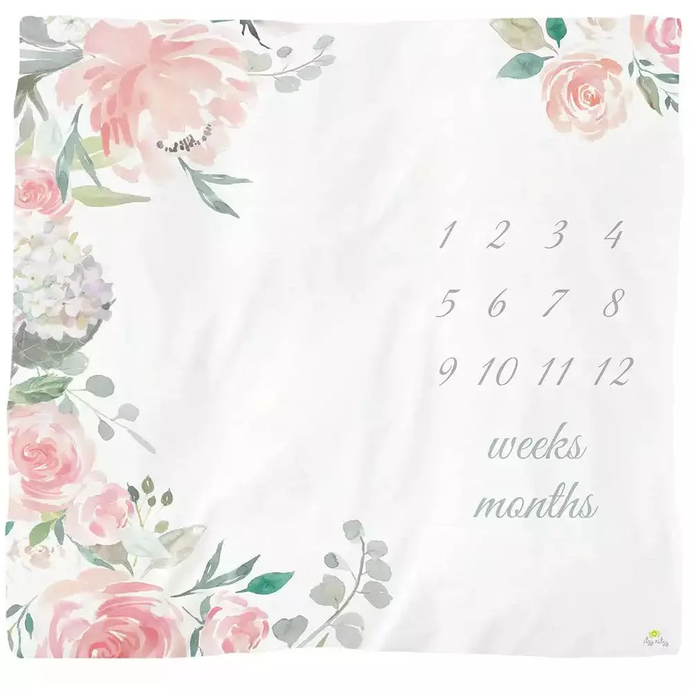 Itzy Ritzy Cutie Captures Milestone Blanket - Floral - Kid's Stuff Superstore