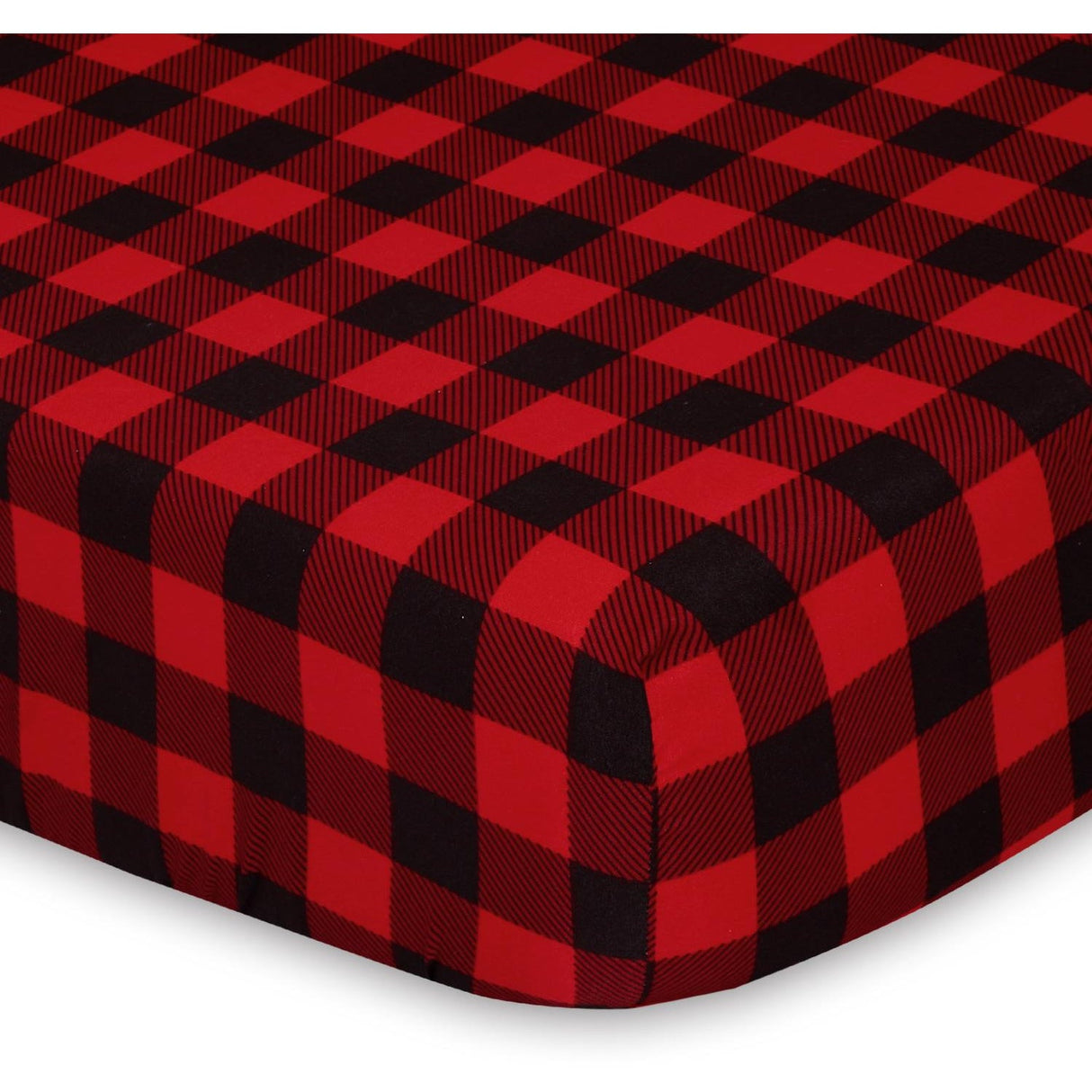The Peanutshell Crib Sheets 2 Pack - Red & Grey Buffalo Plaid - Kid's Stuff Superstore