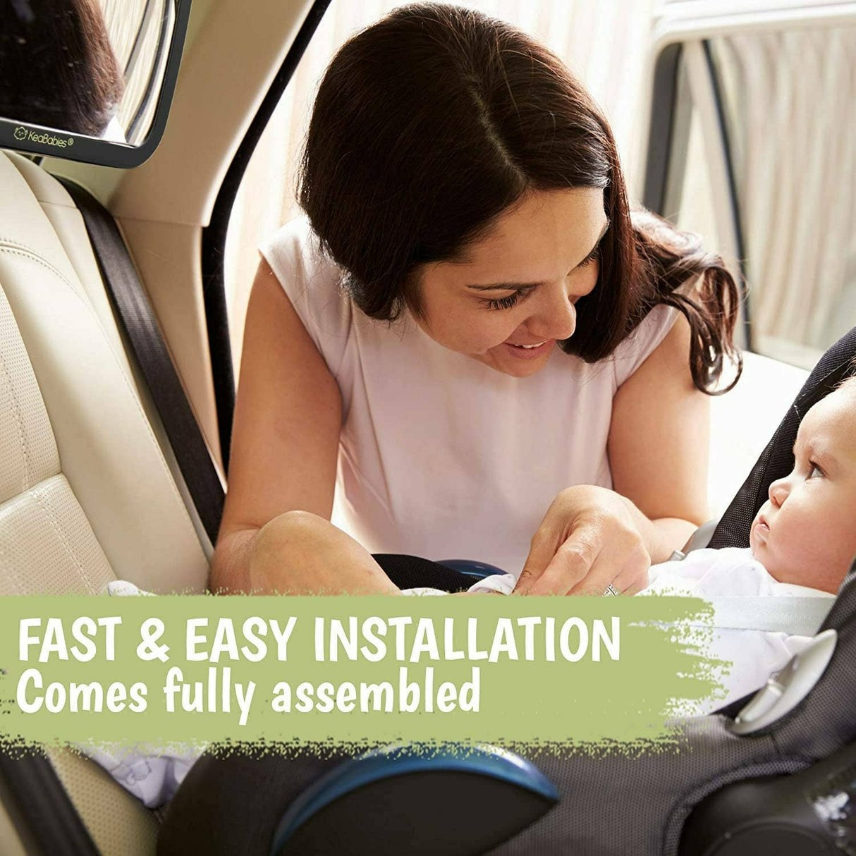 Baby Car Seat Mirror - Large Matte Black - Kid's Stuff Superstore