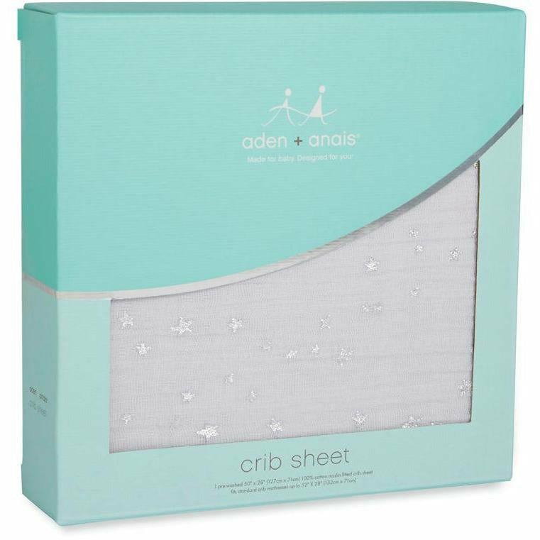 Aden & Anais Fitted Crib Sheet - Metallic Charm - Kid's Stuff Superstore