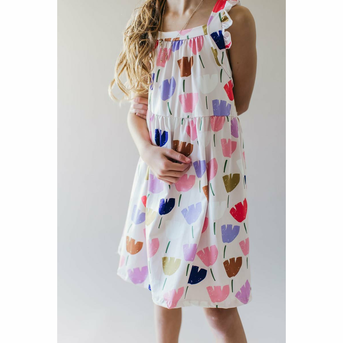 Mila & Rose Ruffle Strappy Dress - Tulip Garden - Kid's Stuff Superstore