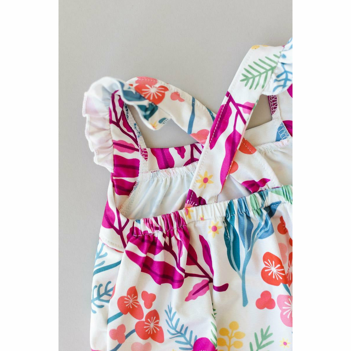 Mila & Rose Ruffle Strappy Romper - Mountain Blooms - Kid's Stuff Superstore
