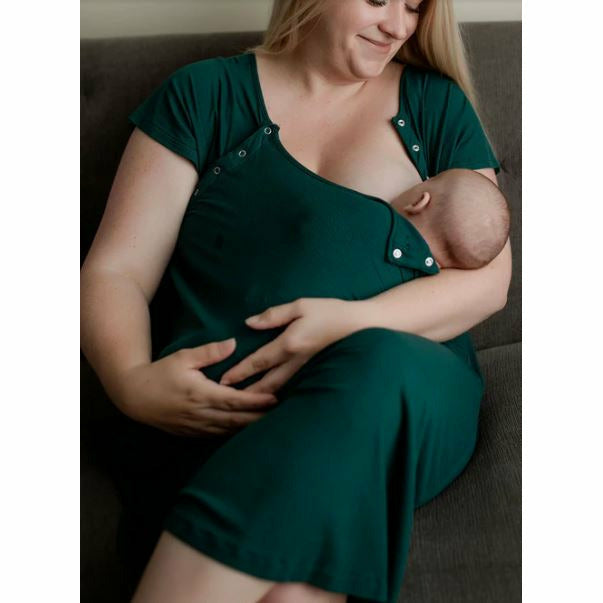 Three Little Tots Nursing Delivery/Nursing Gown, Forest Green - Kid's Stuff Superstore