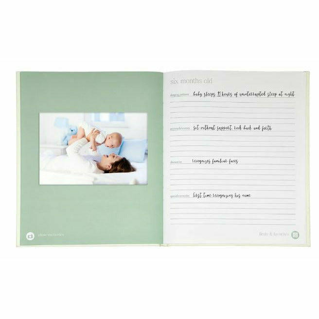 Baby Book - Sage Green Leaves - Kid's Stuff Superstore