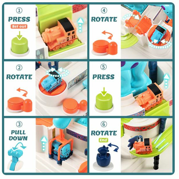 Kids Train Race Track Play Set Ramp Vehicle Toys- Dinosaur Adventure - Kid's Stuff Superstore