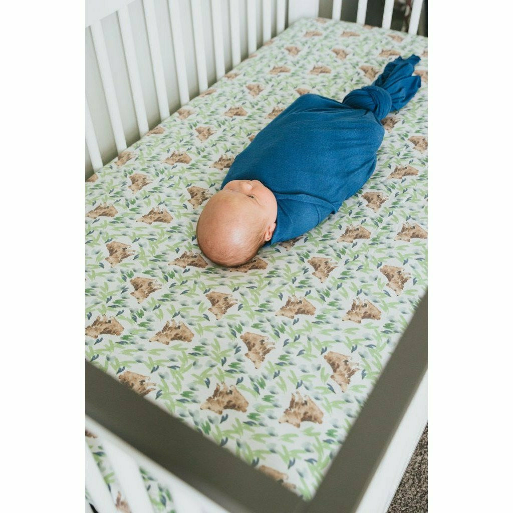 Copper Pearl Fitted Crib Sheet - Bear - Kid's Stuff Superstore