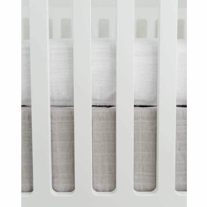 Muslin Crib Skirt, Warm Grey - Kid's Stuff Superstore