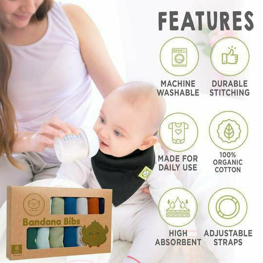 8-Pack Bandana Bibs- Hunter - Kid's Stuff Superstore