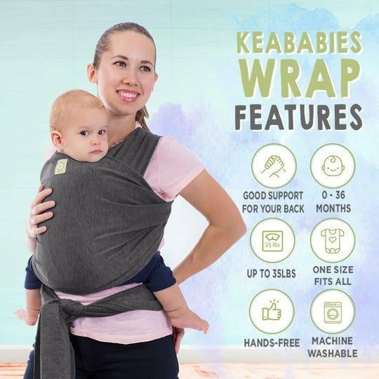 KeaBabies Baby Wrap Carrier- Mystic Gray - Kid's Stuff Superstore