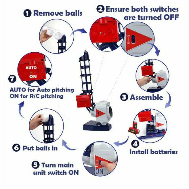 2 in 1 Baseball & Tennis Pitching Machine Active Training Toys Set - Kid's Stuff Superstore