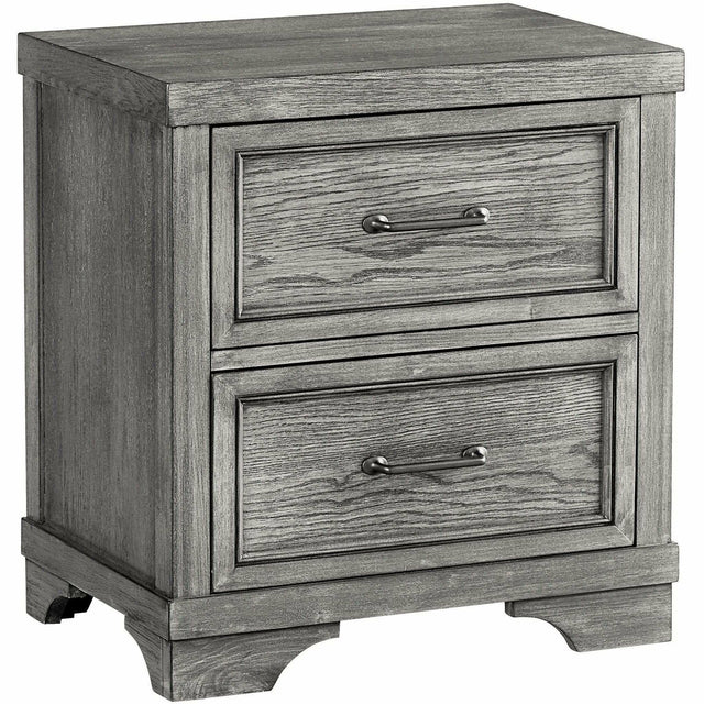 Foundry 2 Drawer Nightstand - Brushed Pewter - Kid's Stuff Superstore