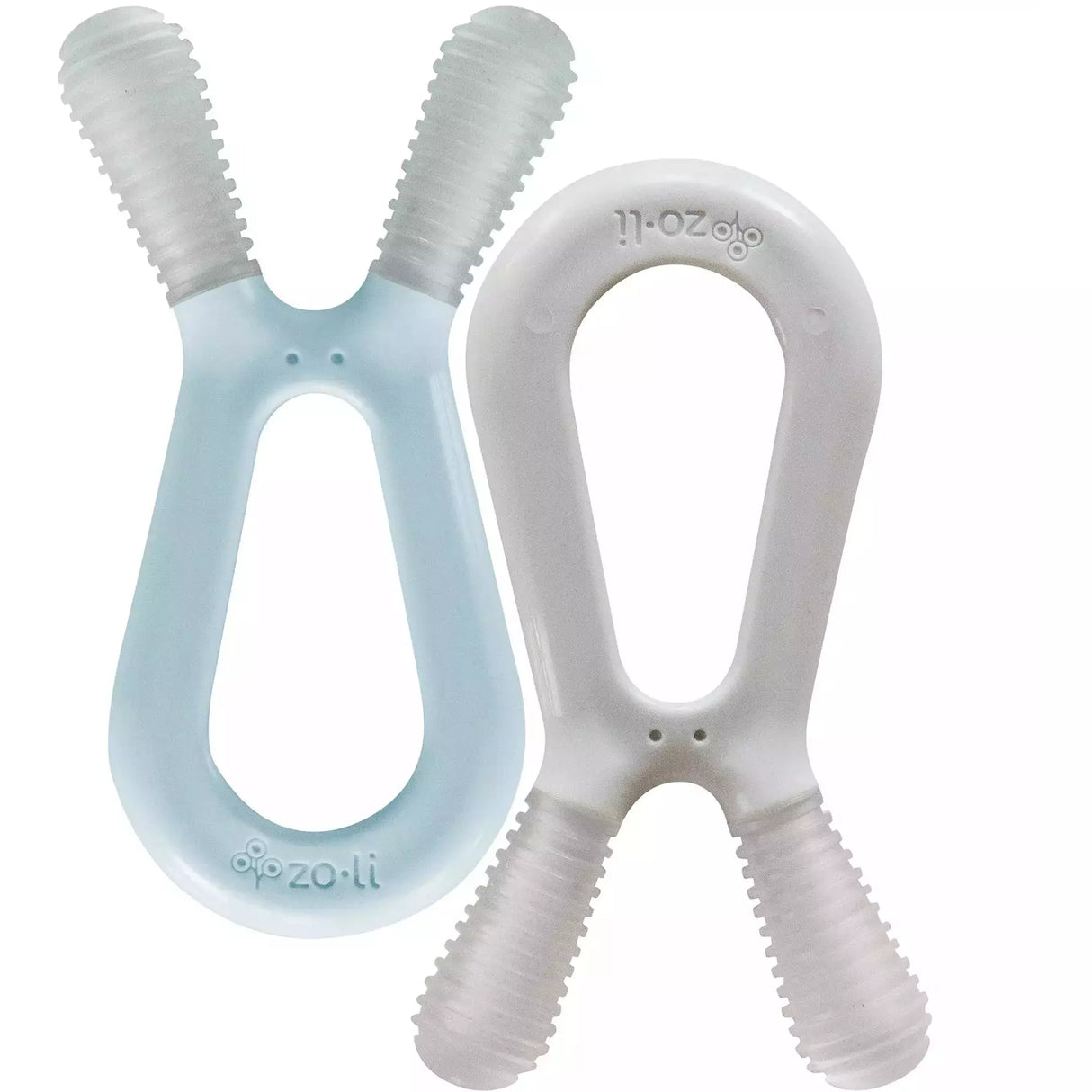 Zoli Bunny Teethers - Mist Blue & Ash Grey - Kid's Stuff Superstore