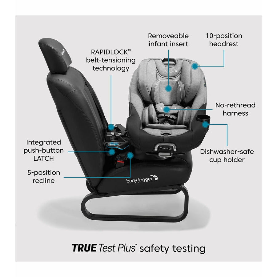 Baby Jogger City Turn Rotating Convertible Car Seat - Paloma Greige - Kid's Stuff Superstore